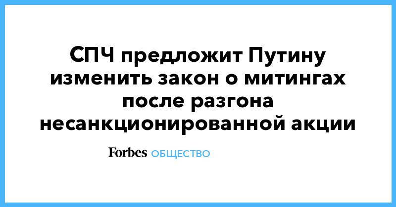 Владимир Путин - Илья Яшин - Михаил Федотов - СПЧ предложит Путину изменить закон о митингах после разгона несанкционированной акции - forbes.ru - Москва