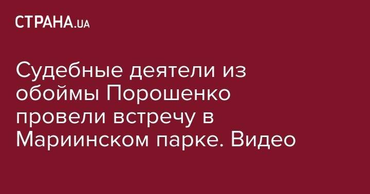 Владимир Зеленский - Петр Порошенко - Судебные деятели из обоймы Порошенко провели встречу в Мариинском парке. Видео - strana.ua - Киев