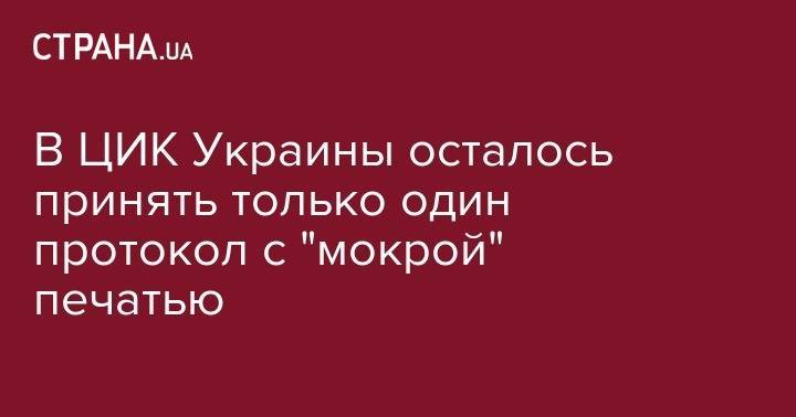 В ЦИК Украины осталось принять только один протокол с "мокрой" печатью - strana.ua - Украина - Черкасская обл.