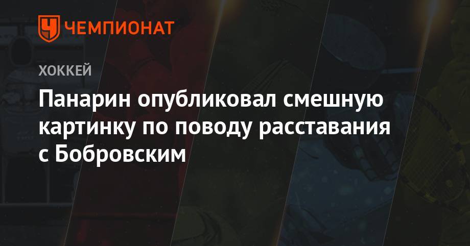Артемий Панарин - Сергей Бобровский - Панарин опубликовал смешную картинку по поводу расставания с Бобровским - championat.com - Нью-Йорк - шт.Флорида