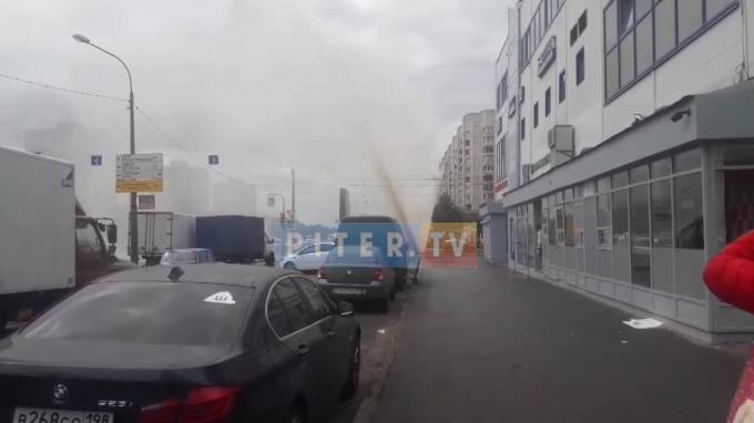 На улице Одоевского из-под земли бьет метровый фонтан - piter.tv - Санкт-Петербург