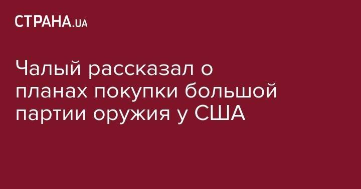 Владимир Зеленский - Валерий Чалый - Чалый рассказал о планах покупки большой партии оружия у США - strana.ua - США - Украина