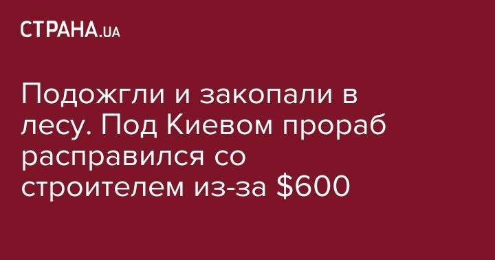 Андрей Небытов - Подожгли и закопали в лесу. Под Киевом прораб расправился со строителем из-за $600 - strana.ua - Украина - Крым - Киевская обл. - Берлин - Ирпень