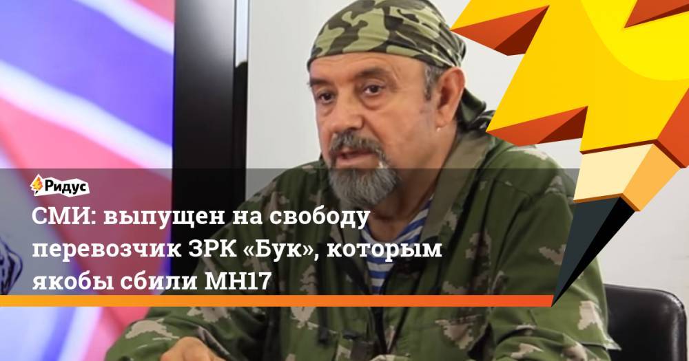 СМИ: выпущен на свободу перевозчик ЗРК «Бук», которым якобы сбили МН17. Ридус - ridus.ru - Украина - Донецк