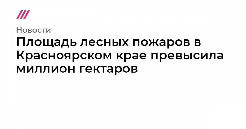 Александр Чуприян - Александр Усс - Площадь лесных пожаров в Красноярском крае превысила миллион гектаров - tvrain.ru - Красноярский край - Иркутская обл. - респ. Саха - респ.Бурятия