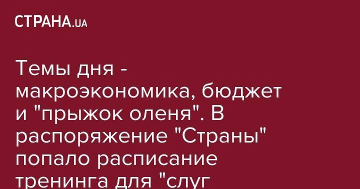 Тимофей Милованов - Никита Потураев - Сергей Николайчук - Темы дня - макроэкономика, бюджет и "прыжок оленя". В распоряжение "Страны" попало расписание тренинга для "слуг народа" на 31 июля - strana.ua - Украина - Киев