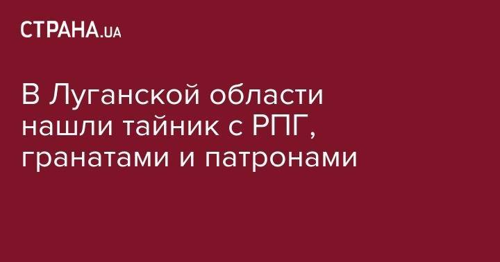 В Луганской области нашли тайник с РПГ, гранатами и патронами - strana.ua - США - Украина - Киев - Луганская обл. - район Новоайдарский