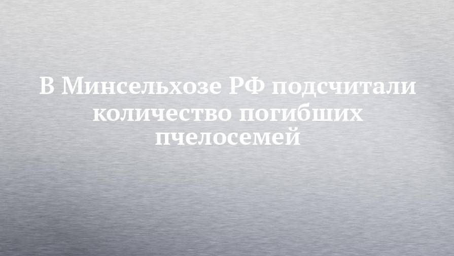 В Минсельхозе РФ подсчитали количество погибших пчелосемей - chelny-izvest.ru - Россия - Башкирия - респ. Татарстан - Алтайский край - Курская обл. - Ульяновская - Липецкая обл.
