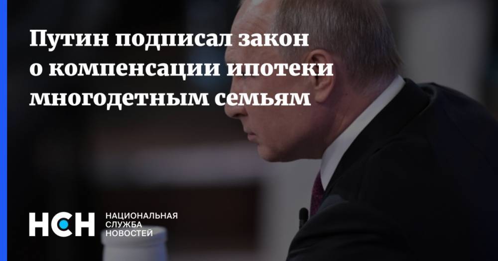 Владимир Путин - Вячеслав Володин - Валентина Матвиенко - Путин подписал закон о компенсации ипотеки многодетным семьям - nsn.fm