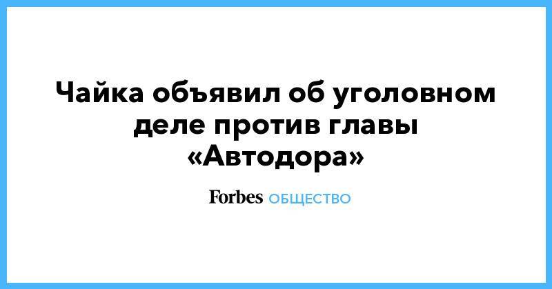 Юрий Чайка - Вячеслав Петушенко - Чайка объявил об уголовном деле против главы «Автодора» - forbes.ru - Московская обл.