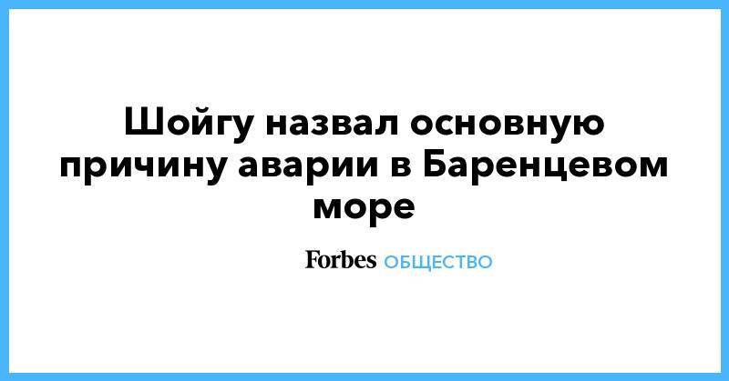 Сергей Шойгу - Владимир Путин - Иван Сафронов - Шойгу назвал основную причину аварии в Баренцевом море - forbes.ru