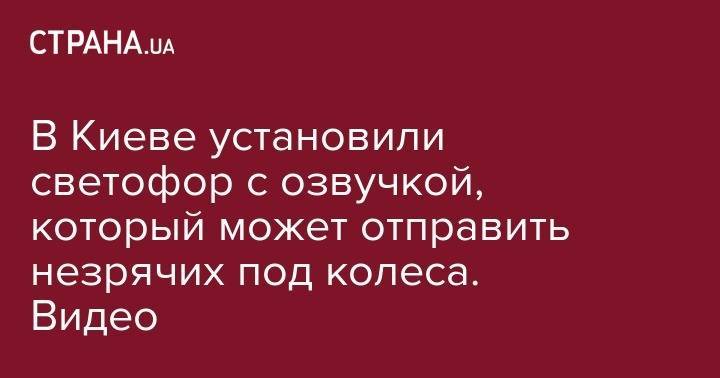 София Киевская - В Киеве установили светофор с озвучкой, который может отправить незрячих под колеса. Видео - strana.ua - Киев - Германия