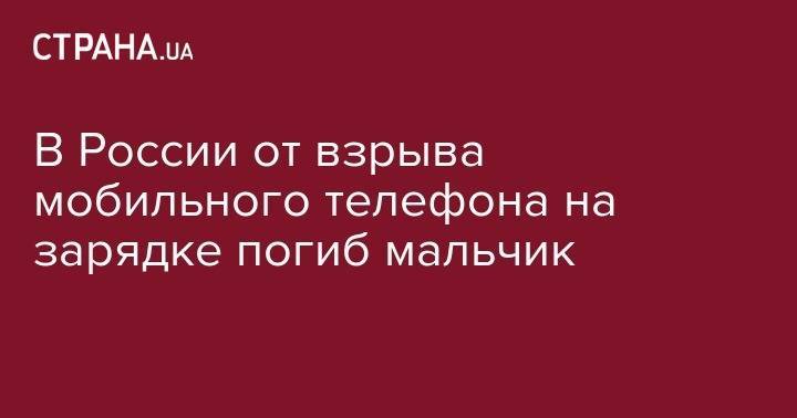 В России от взрыва мобильного телефона на зарядке погиб мальчик - strana.ua - Россия - США - Индия - Курган - Малайзия
