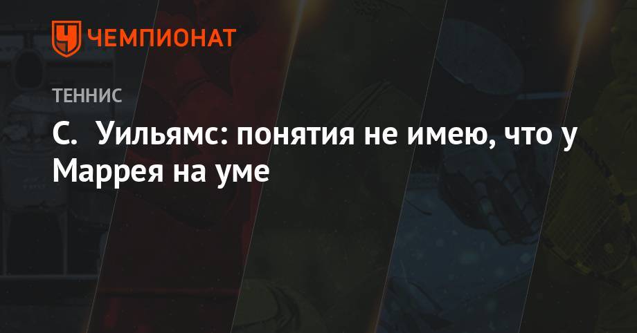 Анастасия Потапова - Энди Маррей - С. Уильямс: понятия не имею, что у Маррея на уме - championat.com