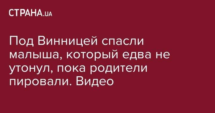 Под Винницей спасли малыша, который едва не утонул, пока родители пировали. Видео - strana.ua - Украина - Киев - Винницкая обл. - Ужгород