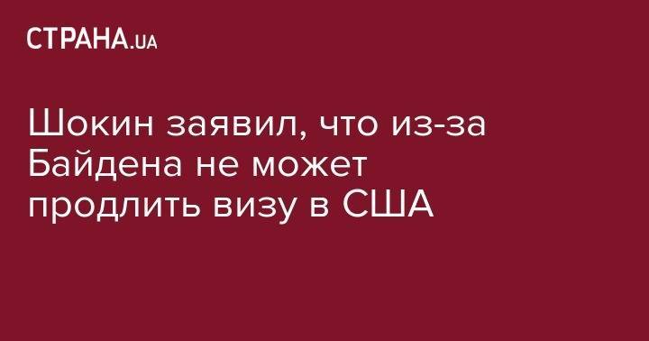 Виктор Шокин - Джо Байден - Шокин заявил, что из-за Байдена не может продлить визу в США - strana.ua - США - Украина - Киев