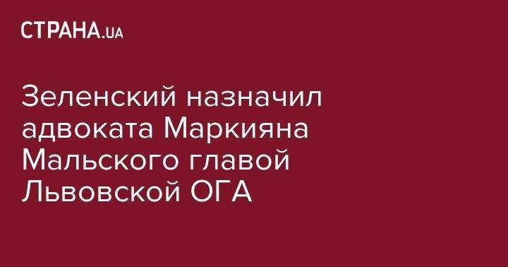 Владимир Зеленский - Денис Шмыгаль - Максим Козицкий - Зеленский назначил адвоката Маркияна Мальского главой Львовской ОГА - strana.ua - Украина - Киевская обл. - обл. Донецкая - Луганская обл. - Львов - Одесская обл. - Львовская обл. - Закарпатская обл. - Херсонская обл.