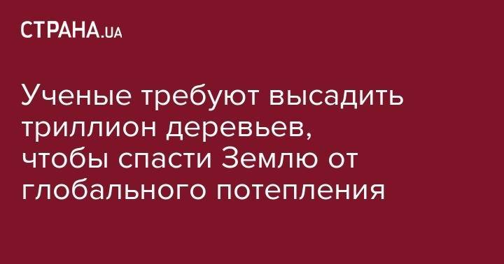 Ученые требуют высадить триллион деревьев, чтобы спасти Землю от глобального потепления - strana.ua - США - Швейцария - Франция - Гренландия