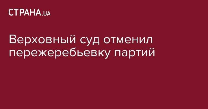 Михаил Саакашвили - Верховный суд отменил пережеребьевку партий - strana.ua - Украина