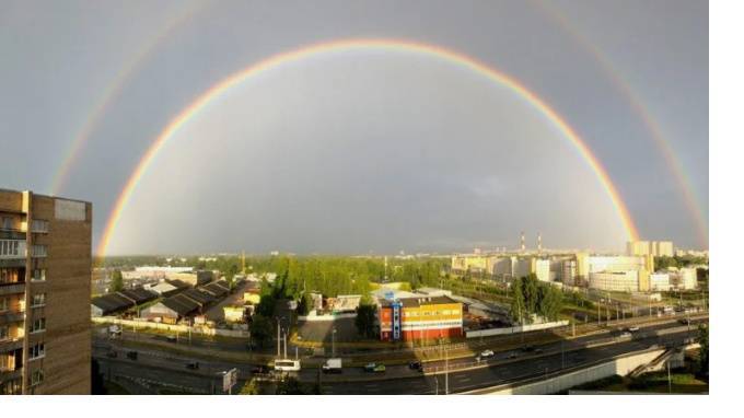 Фото: в небе над Петербургом появилась двойная радуга - piter.tv - Санкт-Петербург