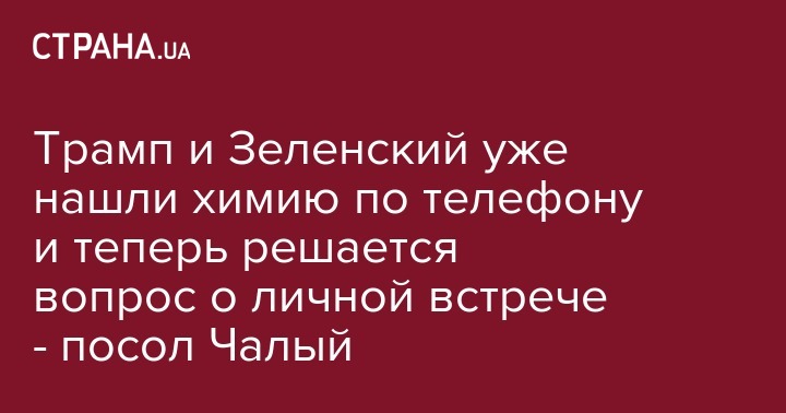 Дональд Трамп - Владимир Зеленский - Валерий Чалый - Трамп и Зеленский уже нашли химию по телефону и теперь решается вопрос о личной встрече - посол Чалый - strana.ua - Россия - США - Украина - Вашингтон