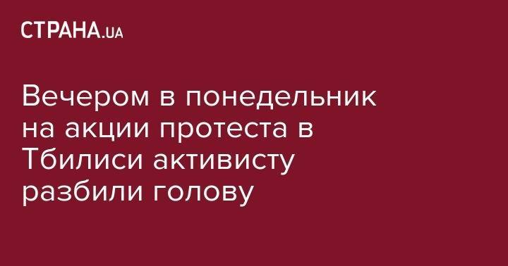 Георгий Гахарий - Вечером в понедельник на акции протеста в Тбилиси активисту разбили голову - strana.ua - Грузия - Тбилиси