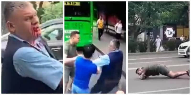 Мужчина на самокате напал на водителя автобуса и попал под джип в Алматы (видео) - nur.kz - Алма-Ата
