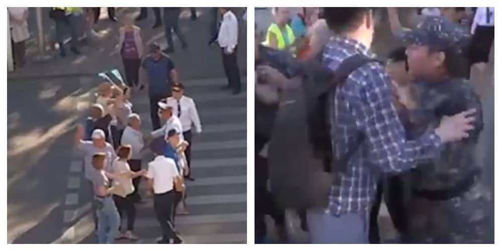 Видео с провокациями во время попыток проведения митингов 6 июля показало МВД - nur.kz - Алма-Ата