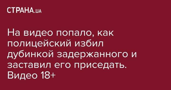 На видео попало, как полицейский избил дубинкой задержанного и заставил его приседать. Видео 18+ - strana.ua - Киев - Винницкая обл.