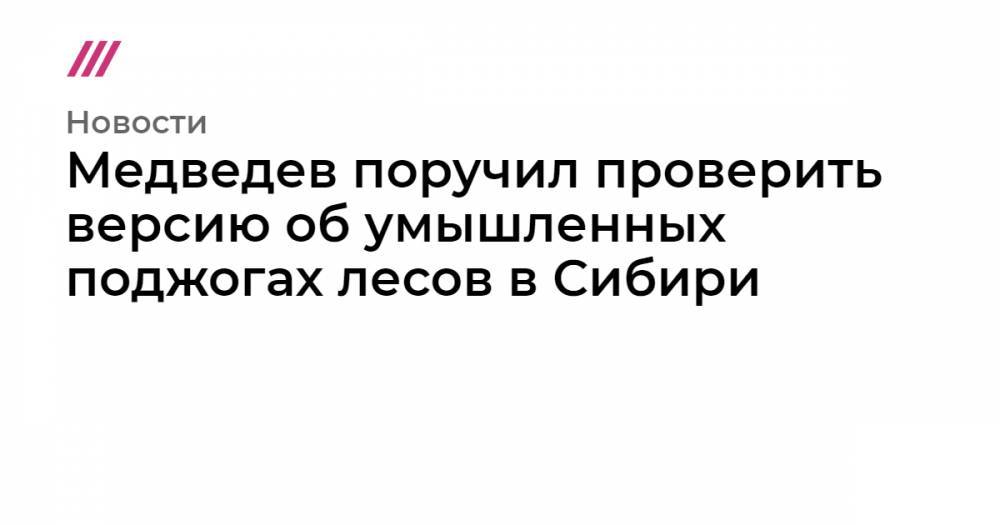 Дональд Трамп - Владимир Путин - Юрий Трутнев - Сергей Меняйло - Медведев поручил проверить версию об умышленных поджогах лесов в Сибири - tvrain.ru - Россия - США - окр. Дальневосточный - округ Сибирский