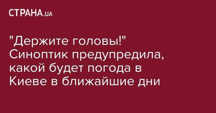 Наталья Диденко - "Держите головы!" Синоптик предупредила, какой будет погода в Киеве в ближайшие дни - strana.ua - Киев