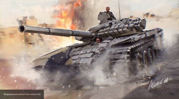 В Сети появилось видео с подорванным танком боевиков - newinform.com - Россия - Сирия
