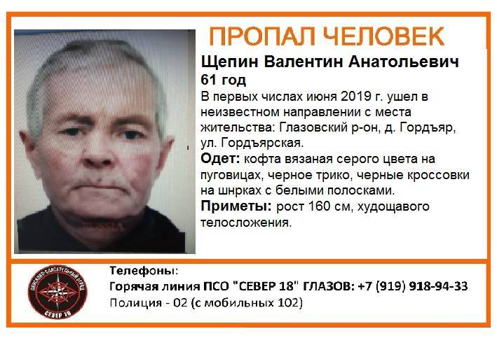 Поисковики Глазова разыскивают 60-летнего мужчину - gorodglazov.com - район Глазовский - Удмуртия