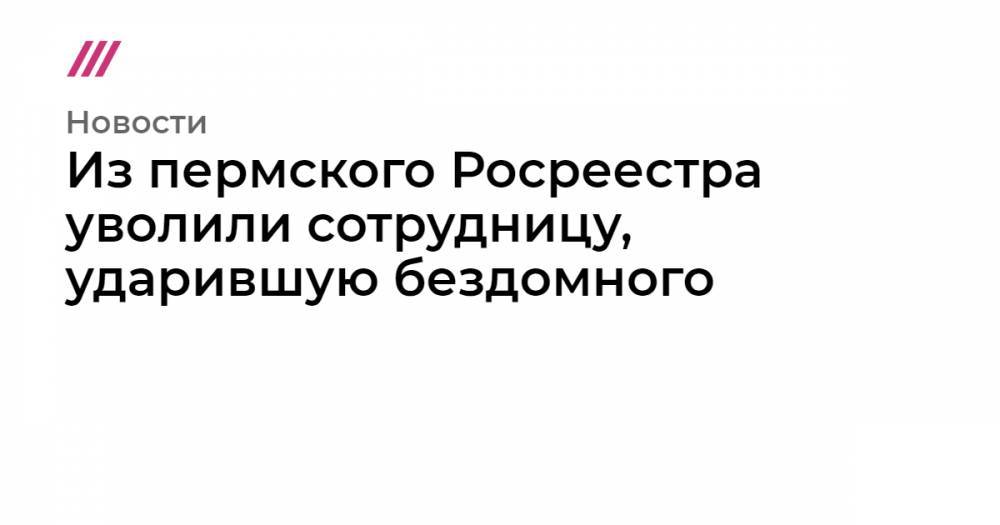 Из пермского Росреестра уволили сотрудницу, ударившую бездомного - tvrain.ru - Пермь