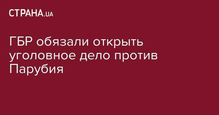 Андрей Парубий - Ренат Кузьмин - ГБР обязали открыть уголовное дело против Парубия - strana.ua - Украина - Киев