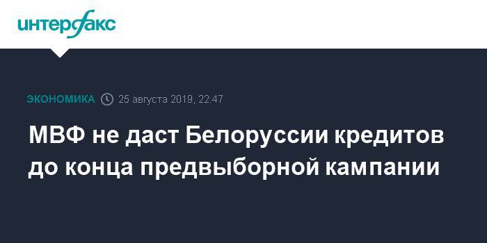 Дмитрий Крутой - МВФ не даст Белоруссии кредитов до конца предвыборной кампании - interfax.ru - Москва - Белоруссия
