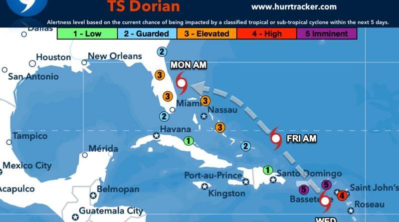 «Дориан» может обрушиться на побережье США с силой урагана 3-й категории - usa.one - США - шт. Южная Каролина - шт.Флорида - шт. Джорджия - Пуэрто-Рико