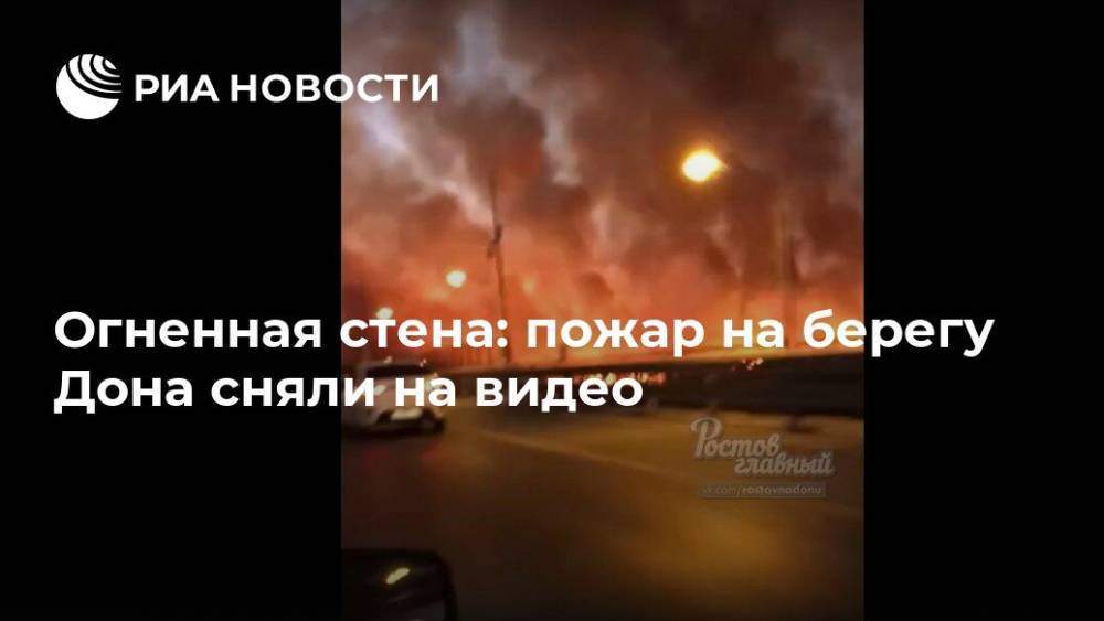 Огненная стена: пожар на берегу Дона сняли на видео - ria.ru - Москва - Ростовская обл. - Батайск