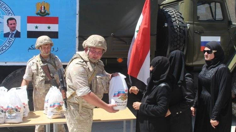 Российские военные доставили крупный гуманитарный груз в пригород Дамаска - polit.info - Дамаск