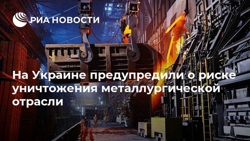Александр Каленков - На Украине предупредили о риске уничтожения металлургической отрасли - ria.ru - Москва - Украина