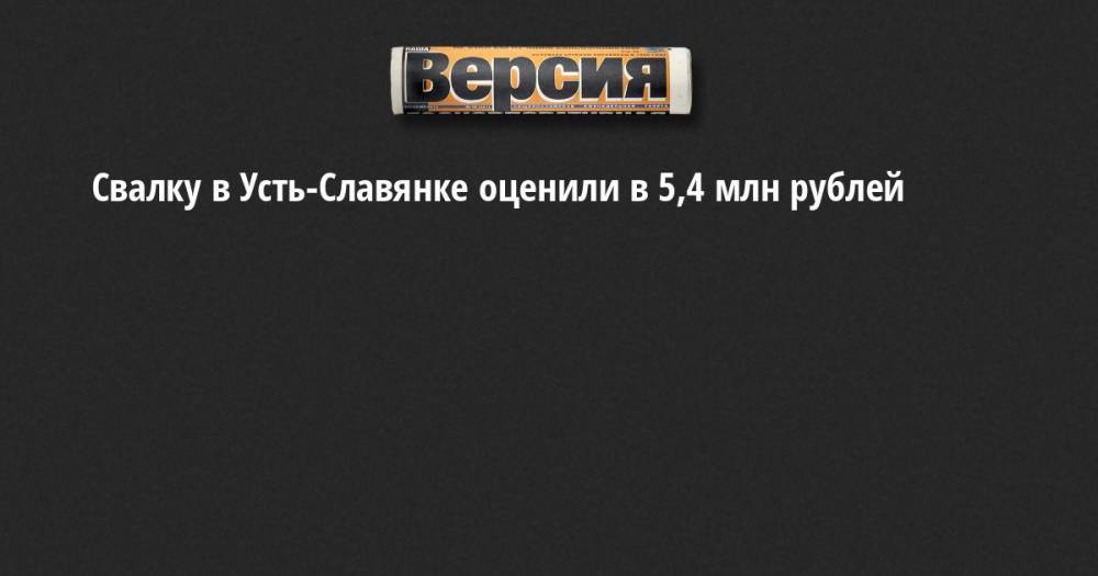 Свалку в Усть-Славянке оценили в 5,4 млн рублей - neva.versia.ru - Санкт-Петербург - р-н Невский