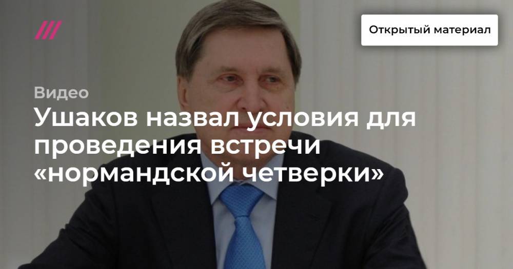 Ушаков назвал условия для проведения встречи «нормандской четверки» - tvrain.ru - Украина - станица Луганская