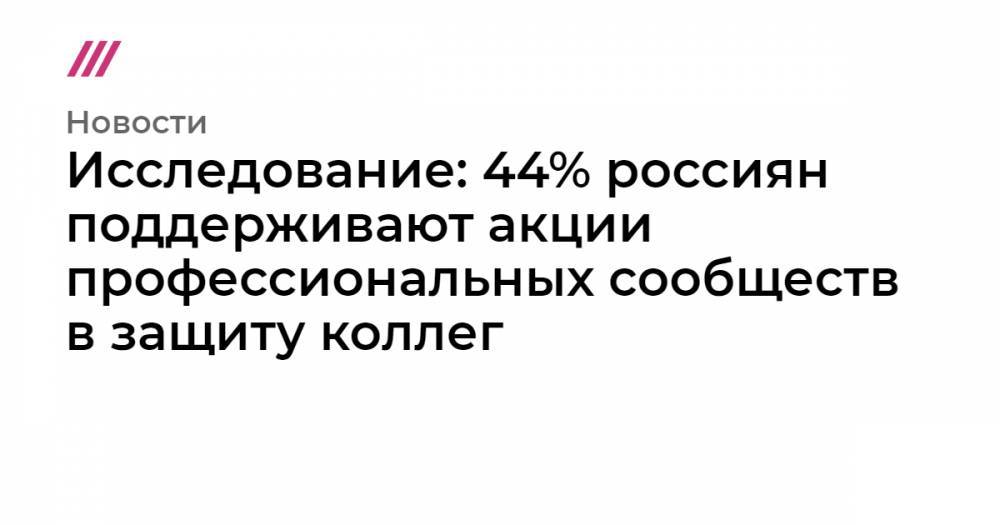 Павел Устинов - Иван Голунов - Исследование: 44% россиян поддерживают акции профессиональных сообществ в защиту коллег - tvrain.ru
