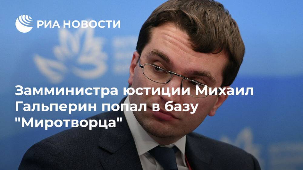 Михаил Гальперин - Замминистра юстиции РФ Гальперин попал в базу сайта "Миротворец" - ria.ru - Россия - Украина - Киев - Германия