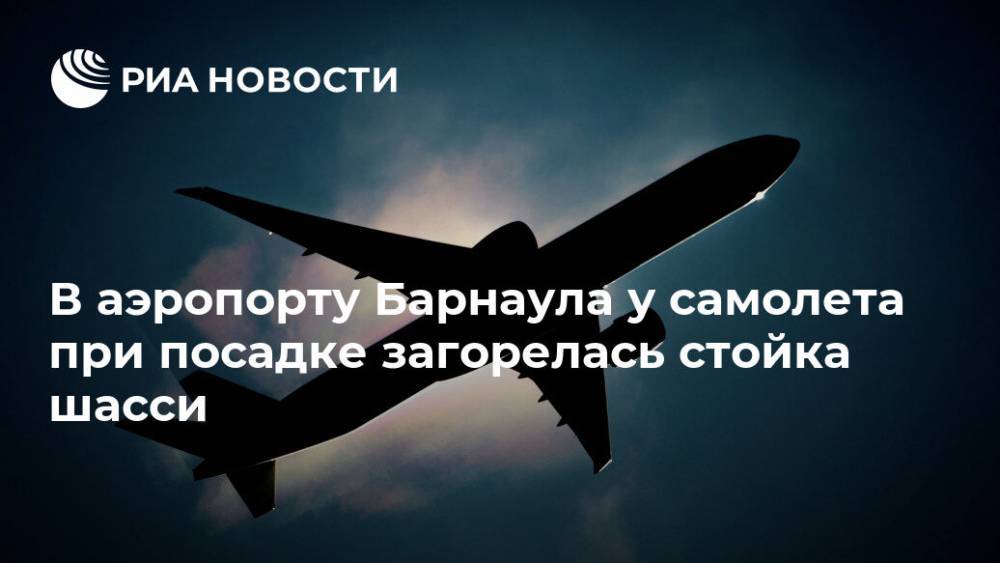 В аэропорту Барнаула у самолета при посадке загорелась стойка шасси - ria.ru - Москва - Барнаул - Вьетнам - Барнаул