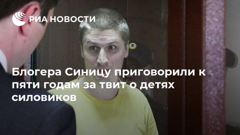 Владислав Синица - Блогера Синицу приговорили к пяти годам за твит о детях силовиков - ria.ru - Москва - Twitter