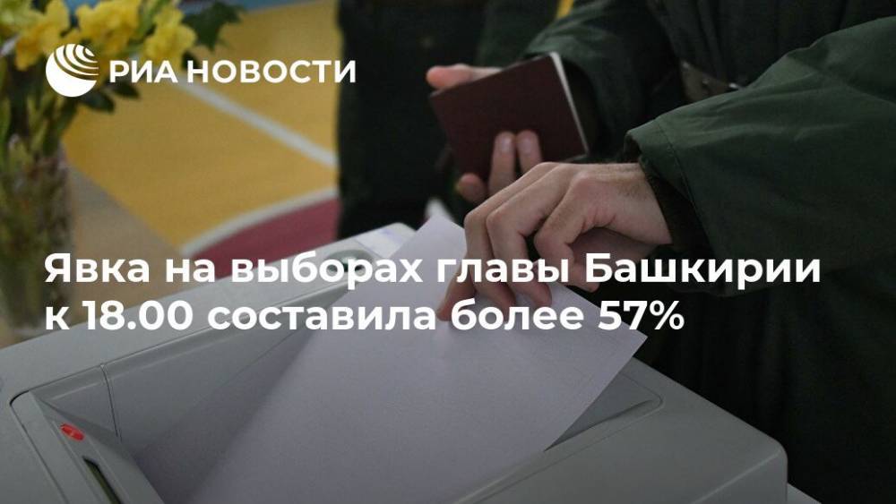 Явка на выборах главы Башкирии к 18.00 составила более 57% - ria.ru - Башкирия - Уфа