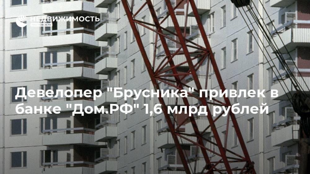 Девелопер "Брусника" привлек в банке "Дом.РФ" 1,6 млрд рублей - realty.ria.ru - Москва - Россия - Екатеринбург - Свердловская обл. - Строительство