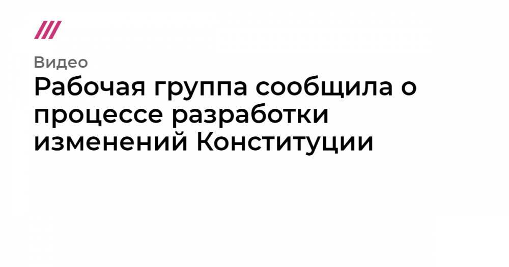 Михаил Фишман - Рабочая группа сообщила о процессе разработки изменений Конституции - tvrain.ru