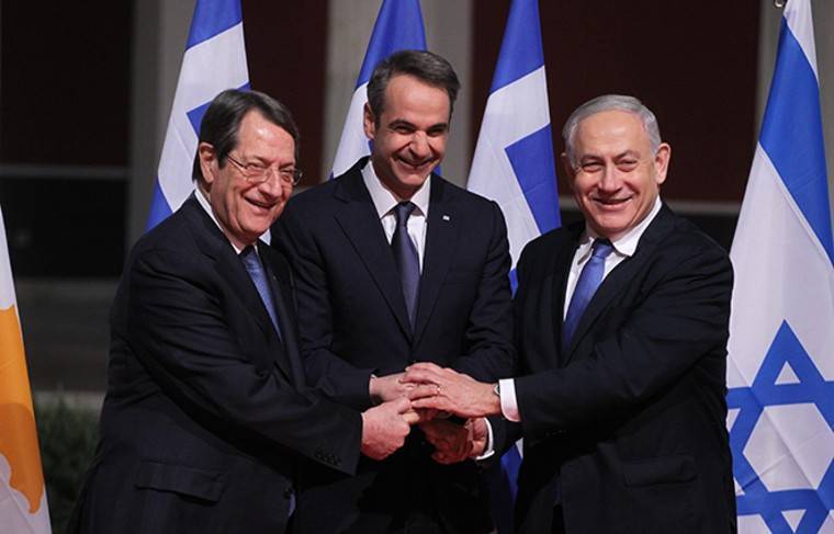 Биньямин Нетаньяху - Юваль Штайниц - Кириакос Мицотакис - Президент Кипра назвал пользу от газопровода EastMed для ЕС - news.ru - Израиль - Афины - Греция